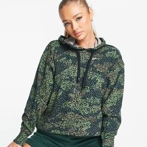 Nike Training Dri-FIT Pro Get Fit all over Camo print crop hoodie in green
